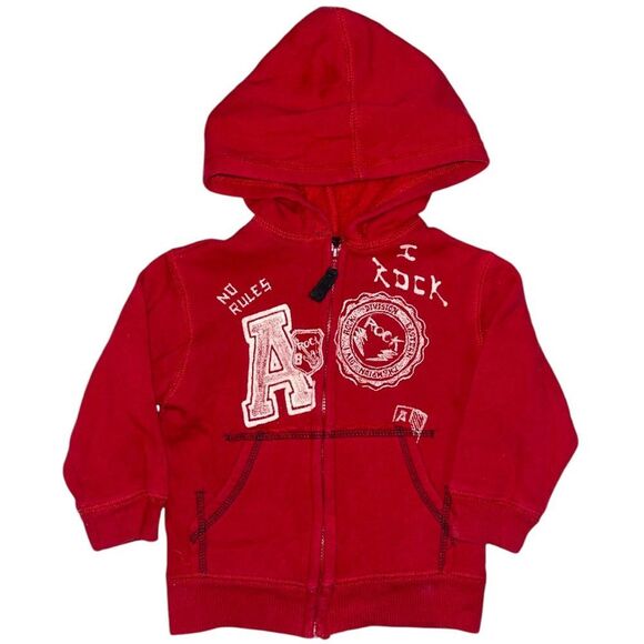 🔥 5 for $30 🔥 Arizona Jean Company Boys’ Red Hooded Zip-Up Sweatshirt | Size 18M - Picture 1 of 2